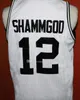 #12 God Shammgod Voorzienigheid Wit Zwart Retro Klassieke College Basketbal Jersey Mens Gestikt Custom Nummer en naam Jerseys