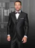 Smoking da sposo nero nuovissimo tacca risvolto Groomsmen abito da sposa da uomo stile giacca da uomo blazer completo da 3 pezzi (giacca + pantaloni + gilet + cravatta) 851