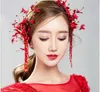 Neue koreanische Braut Tiara rot chinesische Haarband Schmuck zweiteilige Hochzeit Toast Kleidung Blumen Haarschmuck