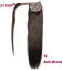 16-28 дюймов Wrap Magic Ponytail Hseetail 160G клипы в / на 100% бразильской реми.