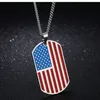 Nouveau créateur de mode élégant en acier au titane cool drapeau américain insigne de bouclier simple hommes élégants pendentif collier chaîne de 55 cm