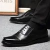 ZJNNK Men's Dress Shoes Square Toe Gentlemen Leather Shoes Trendy Business Style Slip On Fashion Men Shoes