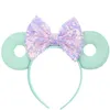 Baby Hair Sticks Mouse Ears Hair Band Glitter Sequins Bows Donut Headband Children Cosplay Headdress Hoop Kids Hair Accessories 15Color D33