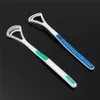 2Pcs Oral Dental Care Clean Away Bad Breath Tongue Cleaner Brush Scraper Handle Tool