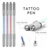 New Tattoo Pen Permanent Makeup Manual Tattoo Machine Crystal Quartz Handle Microblading Pen Cross Tip Lip Eyebrow Makeup