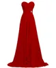 Ny elegant röd vit lång chiffong prom klänningar 2019 med pärla kristall sequin plus storlek kvinnor formella kväll festklänningar vestido qc1444