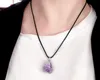 Hot Sale Natural Gemstone Pendant Necklace Crytal Stone Charm Necklaces Amethyst Necklace irregular shape ramdomly GD36