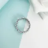 Nowy Autentyczny 925 Sterling Silver Kobiety Obrączka Zestaw Oryginalny Pudełko dla Pandora CZ Diamentowe Kwiaty Moda Luksusowy Pierścień