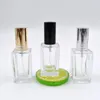 Atomiseur de parfum en verre carré de 15 ml, bouteille de parfum vide, bouchon noir argenté, flacons de pulvérisation de cosmétiques de 15 ml LX1620