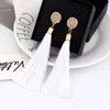 Boho Crystal Long Tassel Drop Oorbellen Voor vrouwen Etnische Geometrische Rose bloem Teken Dangle Verklaring Oorbel Mode-sieraden in Bulk