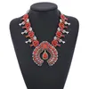 Vintage Indische ethnische Halskette Frauen Schwarz weiß rot lila grüner türkissteinsteiner Anhänger großes Kragen Statement Choker Kostüm J4365657