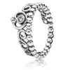 Yeni 100% 925 Ayar Gümüş Pandora Yüzük Moda Popüler Charms Alyans Kadınlar Için Kalp Şeklinde Severler Yuvarlak Yüzükler DIY Takı