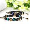 Jewelry Men Wholesale 10pcs/lot 8mm Natural Tiger Eye Stone Beads With Micro Pave Black Cz Copper Ball Macrame Bracelet