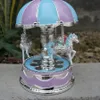 Light led rotating box carousel music box baking cake decoration Wind-up Toys