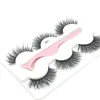 New 3 pairs of false eyelashes with tweezers 3D stereo multilayer thickened eyelashes 10 sets free shipping