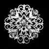 1,5 дюйма блестящий серебристый прозрачный горный хрусталь кристалл Diamante цветок свадьба небольшие булавки