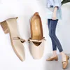 ホットセール - 秋の単一の正方形の小さな革の靴の快適な浅い革の靴快適なオールマッチクレイドノニー2019おばあちゃん靴