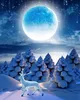 3D Пользовательские Современные Фото Обои Росписи Зимний лес луна ночной пейзаж Для Гостиной Спальня ТВ Фон Home Decor Бумаги