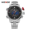 Weide Mens Sports Model Flera funktioner Business Auto Date Week Analog LED Display Alarm Stopp Watch Steel Strap Witch Watch2872