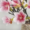 6pcs / lot 53cm simulation magnolia branche orchidée fausses fleurs pour la décoration de la maison décoration de mariage affichage guirlande magnolia fleurs en soie