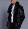 2019 고품질 털이 가짜 모피 재킷 긴 소매 우아한 겨울 코트 두꺼운 따뜻한 검은 가짜 모피 자켓 모피 오버 코트 FW144