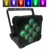 6pcs battery led uplight 9x18W rgbwa uv up light wireless dmx uplighting flat par50 for wedding djs with charging case