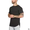 Forma-Mens ginásios Workout da aptidão T-shirt Bodybuilding alta qualidade t-shirts O pescoço de algodão manga curta Tee Tops Vestuário Masculino
