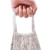 Borsa riutilizzabile Borsa pieghevole Shopping Shopping Sacchetti di alimentari in cotone maglia stringa shopping borse a mano frutta verdure a sospensione sacchetti