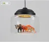 Lampade a sospensione a LED in vetro più recenti Luci Illuminazione a lampadario nordico Lampade a sospensione per animali minimalisti postmoderni Lampade a sospensione per sala da pranzo
