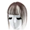 Clip invisibile in veri capelli umani Bangs Toppers 3D sottile mini estensione dei capelli legata a mano per le donne