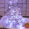 Edison2011 Party Supplier 4m Colorful Shaped Organza Decorative Lace Ribbon Firefly LED String Lights twine Gifts Wraps for Wedding