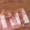 12pcs 65 60 53mm 120ml Transparent Glass with Cork Stopper Empty Spice Food Nuts Storage Bottles Jars Gift Crafts Vials T200507280J