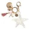 STARFISH KEYCHAIN ​​PAUR KEY RING SKAL CRAFTS Pearl Key Chains Lady Bag Pendant Necklace Glåsklampa Ribbon Bil Trendy Jewelry4082874