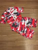 Mulheres Designer Camo 2 Parte Sets T-shirt Shorts Outfits Neck de Zíper Roupas de Verão Sportswear S-2XL Manga Curta Suatuit Capris DHL 3263