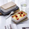 La boîte à lunch à double compartiment pour les employés de bureau peut être chauffée au four à micro-ondes