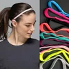 Kvinnor Svettband Fotboll Yoga Pure Hair Bands Anti-Slip Elastic Gummi Tunna Sport Huvudband Män Hår Tillbehör Headwrap 12 Färger