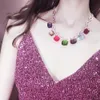 Высококачественное роскошное женское ожерелье с шариками для вечеринок, цветное ожерелье Choi Po, квадратное, высшего качества, Queen Fan Er Noble221C