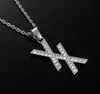 Men's Iced Out XX Pendant Necklace Bling Bling with 3mm 24inch Rope Chain Hip Hop Jewelry Fashion accessories