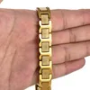HotTime Mens Gold Färg Armband Hälsa Energi Germanium 316L Rostfritt stål Bio Magnetiska Armband Bangle för män Smycken J190721