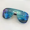 Gros-lunettes de soleil sans monture cadre connexion lentille UV400 hommes femmes designer revêtement miroir lentille steampunk été style comw avec étui
