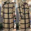 Bohoartist Fall Winter Women's Retro Wool blend Overcoat British Yellow Graphics Long Trench V191212