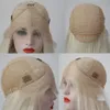 Nuova parrucca anteriore in pizzo 13x4 con frangia Parrucche sintetiche bionde a onde lunghe per donne bianche americane