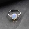 Offre spéciale bague de fiançailles opale pour fille 7 mm * 9 mm bague en argent opale naturelle classique en argent sterling opale bijoux fins cadeau romantique
