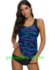 Billiga Baddräkt Flagga Stor Big Plus Girl Bikinis Set Beach Gradient One Piece Sexig Mage Täcker Flat Vinkel Stripe Print Yakuda Badkläder