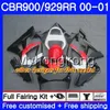 Кузов для HONDA CBR900 RR CBR 929 RR CBR 900RR CBR929RR 00 01 50HM.152 CBR 929RR CBR900RR CBR929 RR 2000 2001 обтекателя комплект Repsol белый серебряный