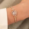 Luxe Cubic Zirconia Stone Charm Armbanden voor Vrouwen Bling Artificial Diamond Gold Silver Rose Gold Chain Bangle Fashion Sieraden Gift