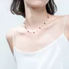 Charming 925 Sterling Silver Design Beads Chain Necklace Garnet Beaded Gemstone Necklaces Manufacturer Women Rose Gold Jewelry who5460076