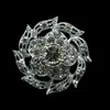 Broche en alliage de Zinc, petite fleur en cristal, ton argent scintillant, strass, diamant, accessoire de bijoux, épingles cadeaux