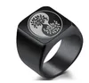Zilvergouden zwart religieuze yin en yang tai chi embleem ring mode roestvrij staal Egypte Tree of Life ring sieraden items