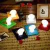 Night Light Mini Card Лампа Рождественские огни Светодиодные Освещения Лампы Карта Сливки для Домохозяйки Спальня Случайное Цвет